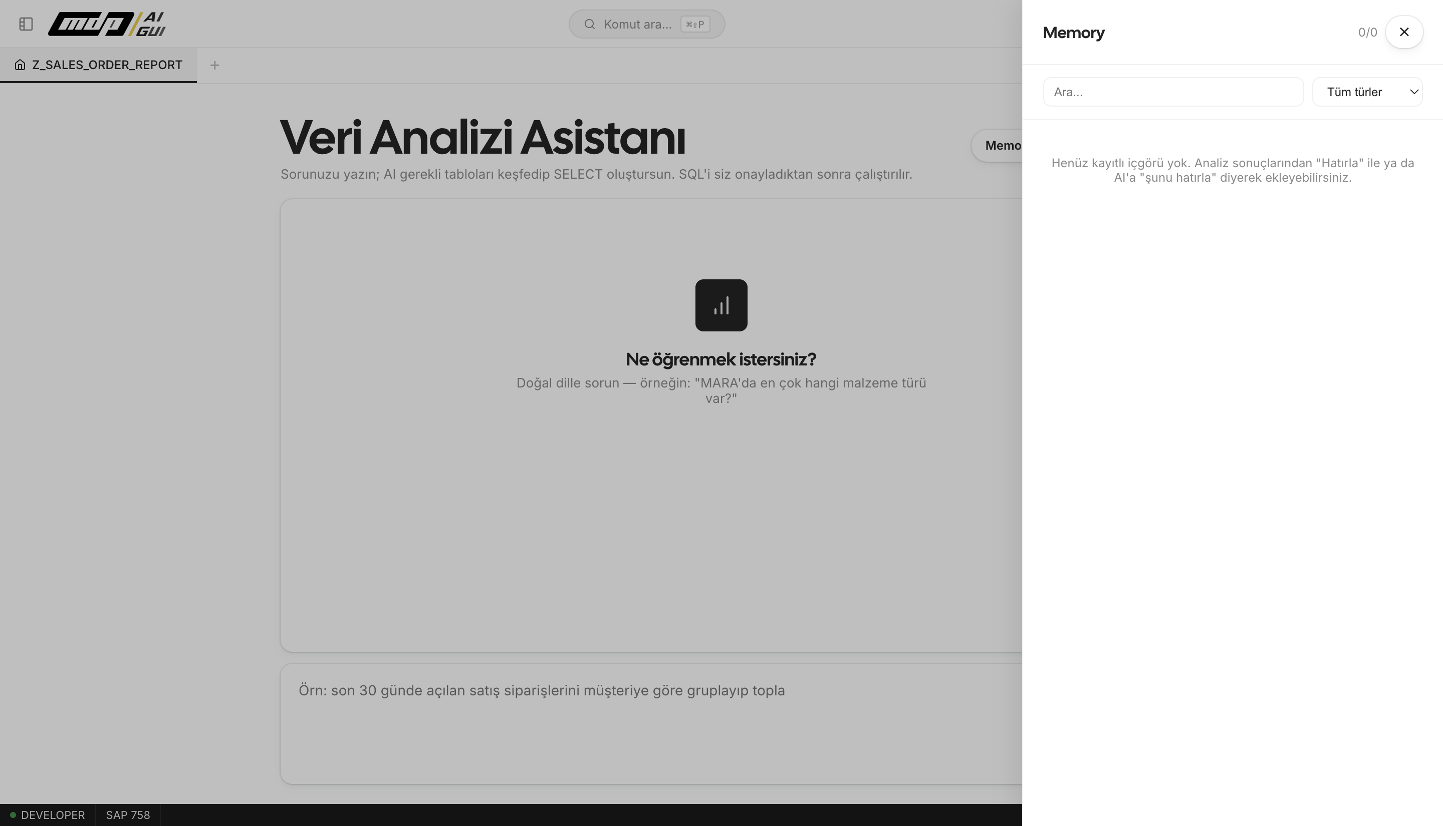 mdp/aigui — AI hafızası: oturumlar arası öğrenme