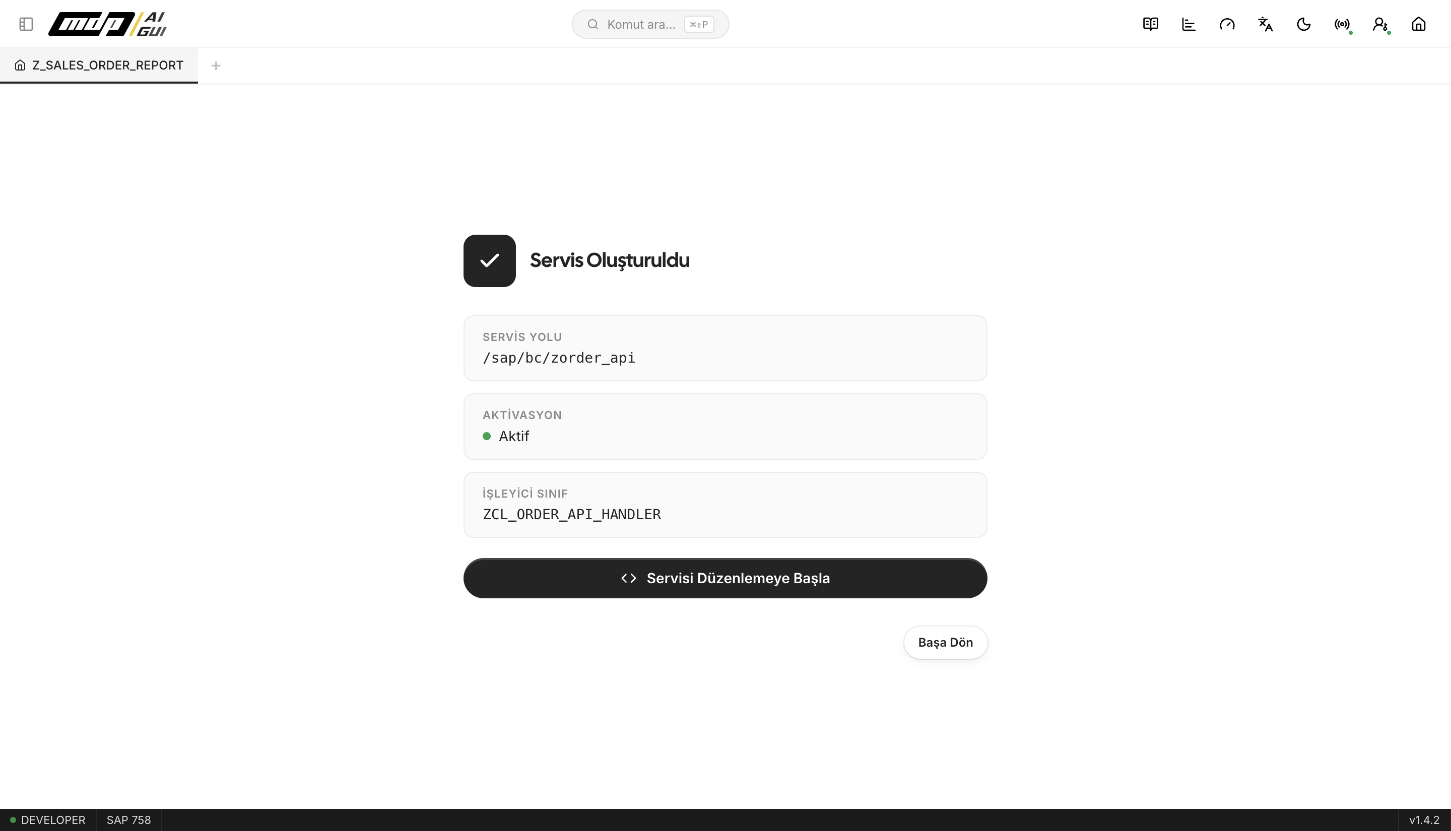 mdp/aigui — AI ile SAP ICF web servisi oluşturma ve aktivasyon
